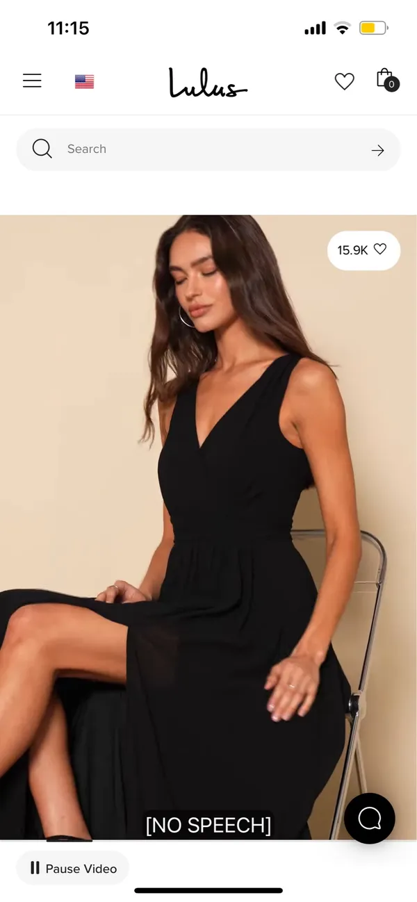 New Lulus Thoughts of Hue Black Surplice Maxi Dress Size Large MSRP $99 - Image 3