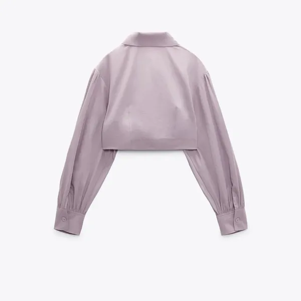 NWT Zara‎ Voluminous Cropped Poplin Shirt - Image 6