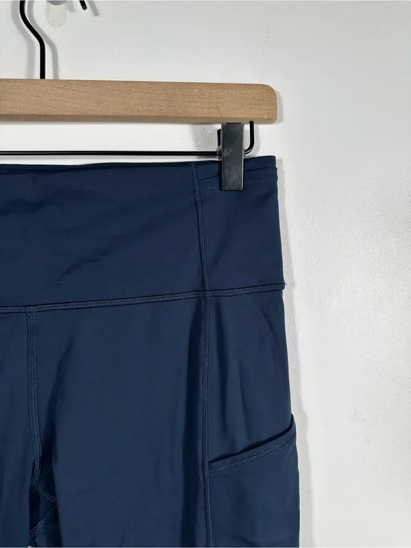 Lululemon Fast & Free Crop II Nulux 19” True‎ Navy Running Leggings Size 10 - Image 7
