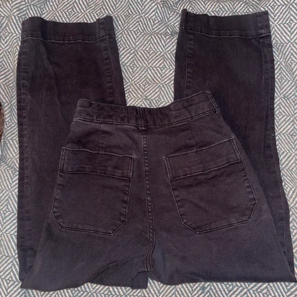 Everlane Black Organic Cotton Wide Leg Pants - Image 2