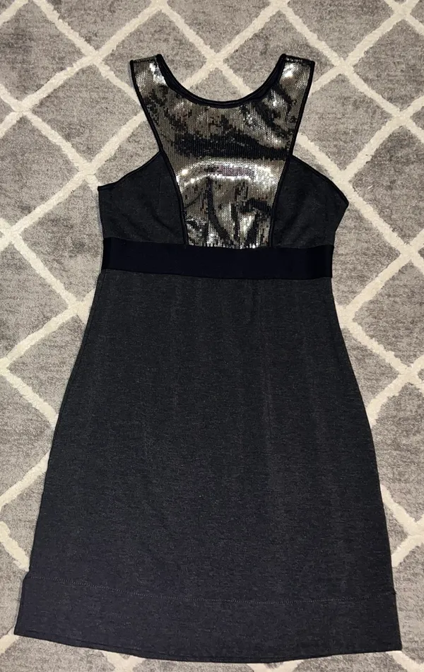 Black Sequin Dress Size L - Image 2
