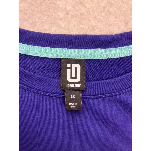 Ideology T-Shirt Women 3X Blue Short Sleeve‎ Cinch Hem Activewear - Image 2