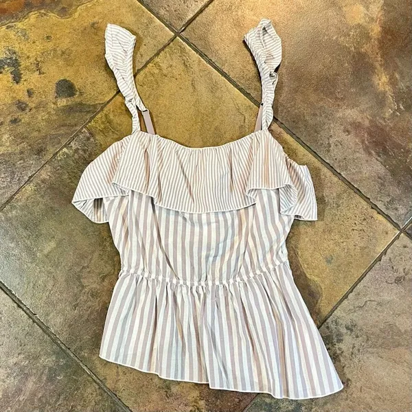 NWT Victoria’s Secret Ruffle Dream Angel Striped Asymmetrical Cami Small - Image 3