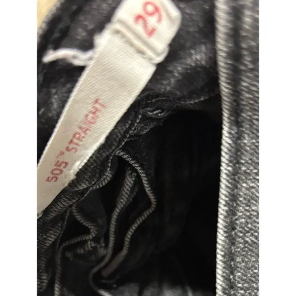 Levi's Black Straight Leg 505 Jeans casual denim size 29 - Image 3