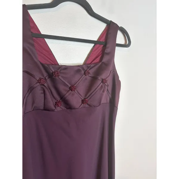 Y2K Betsy & Adam burgundy lace up back formal prom dress - Image 5