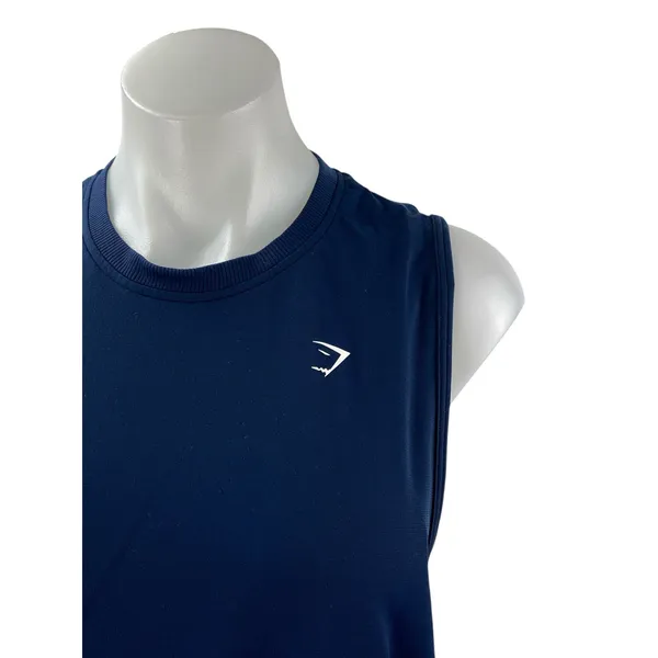 Gymshark Women's Blue Crewneck Sleeveless Activewear Muscle Tee Tank Top Size L - Image 2