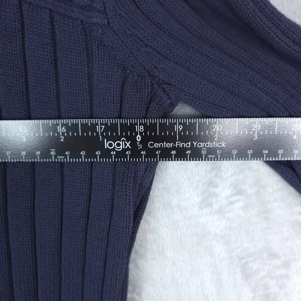 Vtg 2004 Tommy Hilfiger Sweater Womens‎ XL Cable Stripe Turtleneck Cotton Y2K - Image 11