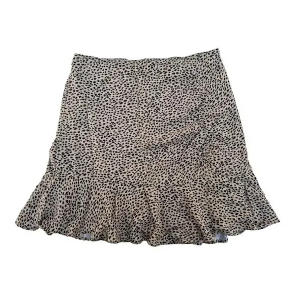 Ambercrombie & Fitch Leopard Print Skirt‎ Size XS Ruffle Hem￼ Fully Lined​​​ - Image 2