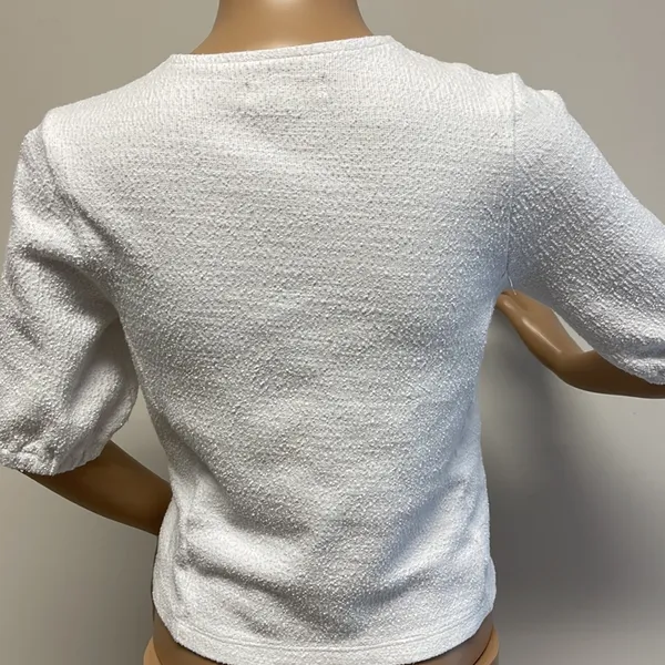 Madewell White Short Sleeve Wrap Top - Image 7