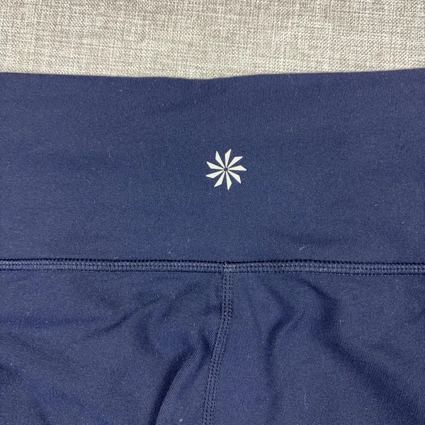 Athleta Leggings Womens L Blue Cropped Nylon Spandex Elastic Waist Yoga Gym - Image 4