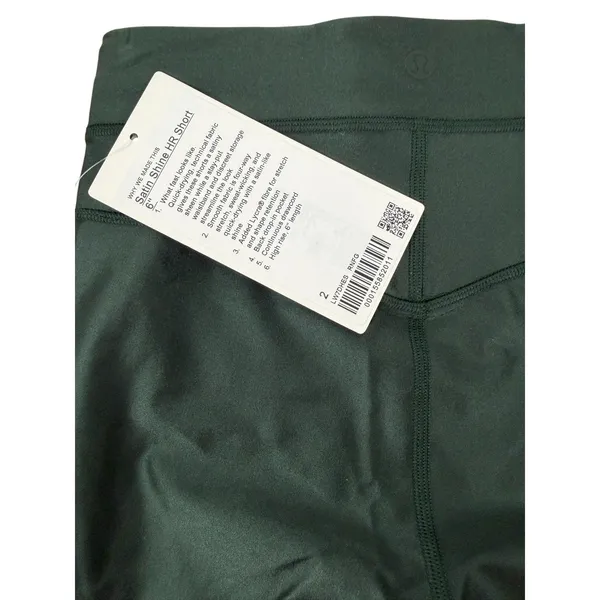 NWT Lululemon Dark Green High-Rise Active Biker Shorts - Size 2 - Image 6