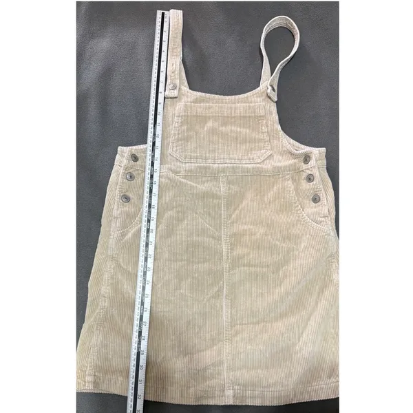 Corduroy Pinafore Dress Overall Mini Tan American Eagle Medium‎ - Image 5