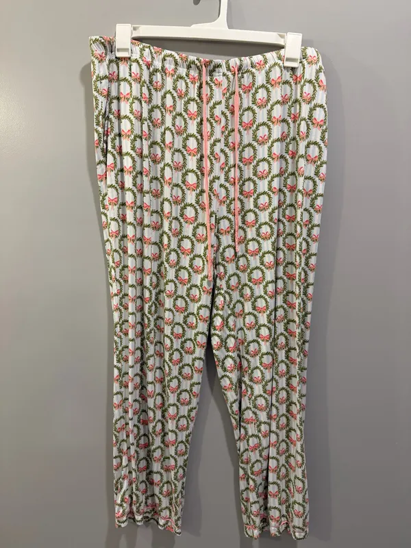 Mary Square Charlotte Long Sleeve Button-Up Pajama Top and Pants Set Deck The Halls - Image 11