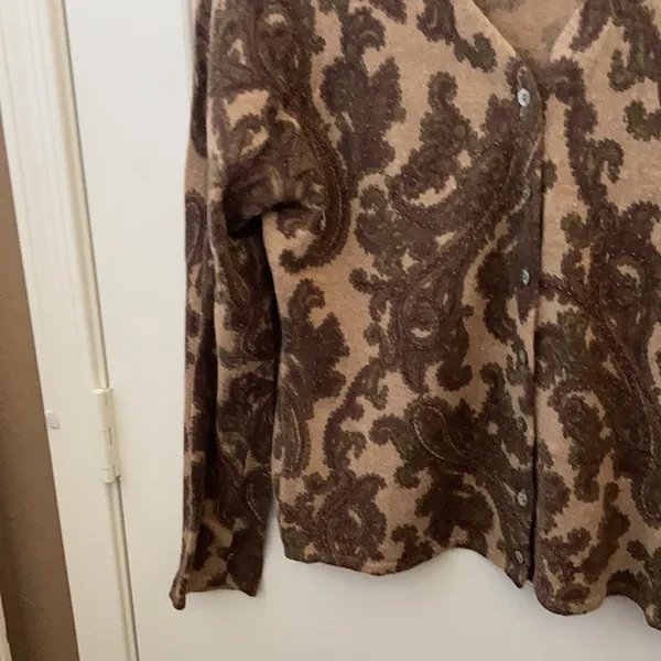 FINAL MARKDOWN Deane & white lambs wool blend cardigan petite large Tan Size undefined - Image 2