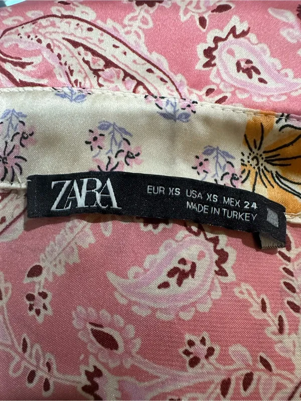 ZARA Satin Patchwork Button‑Up Blouse – Size XS (Oversized Fit) - Image 11