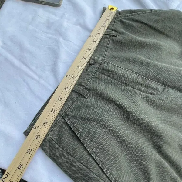 Woolrich size 8 Loden Green 100% cotton straight leg pants.runs small - Image 5