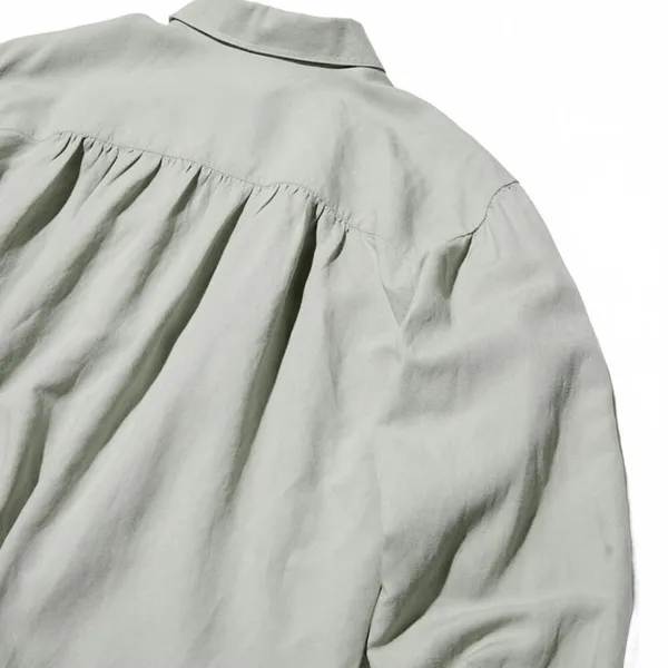 Uniqlo Linen Blend Oversized Shirt Button Up Off White NWT XS - Image 6