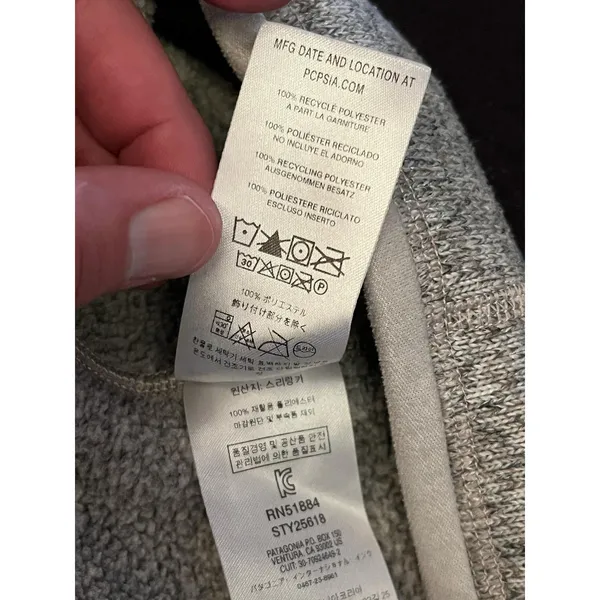Patagonia Sweater Womens Small Gray Better Sweater 1/4 Zip Mock Neck Fleece - Image 11