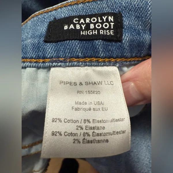 Veronica Beard Carolyn Baby Boot High Rise Jeans Blue Denim Button Fly Size 26/2 - Image 6