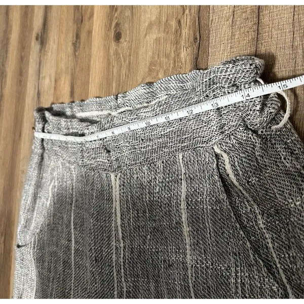 Free People Cotton Blend Light Weight‎ Gray Striped Cropped Pants Size 0 - Image 9