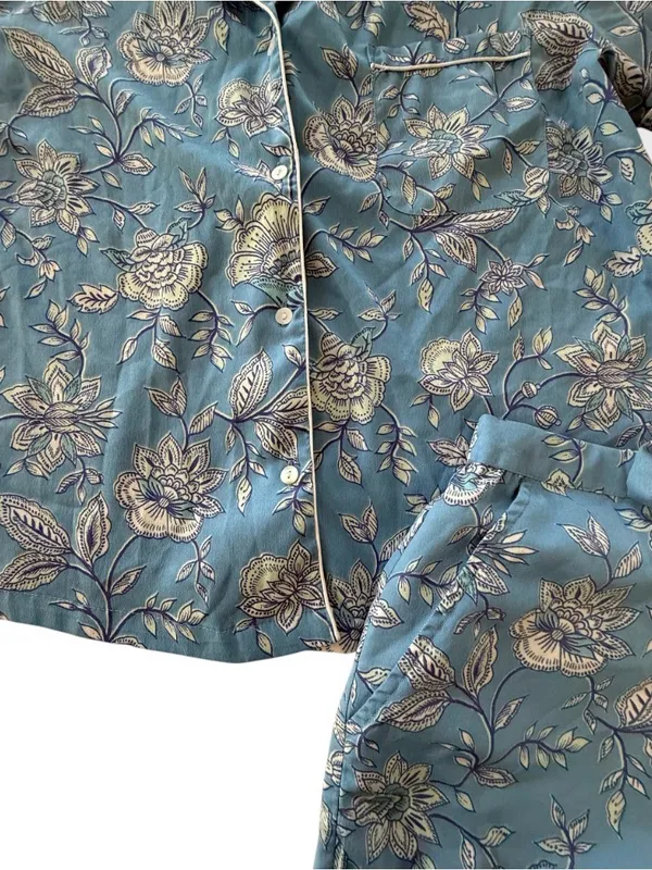 Rachel Zoe Light Blue Floral Short Pajama Set - Image 3