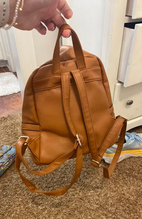 Leather Backpack Tan - Image 5