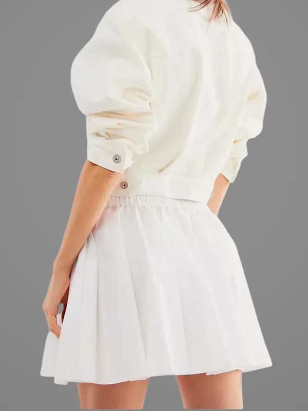Like New Free People Gaia Full Circle Poplin Skort White Size Large - Image 3