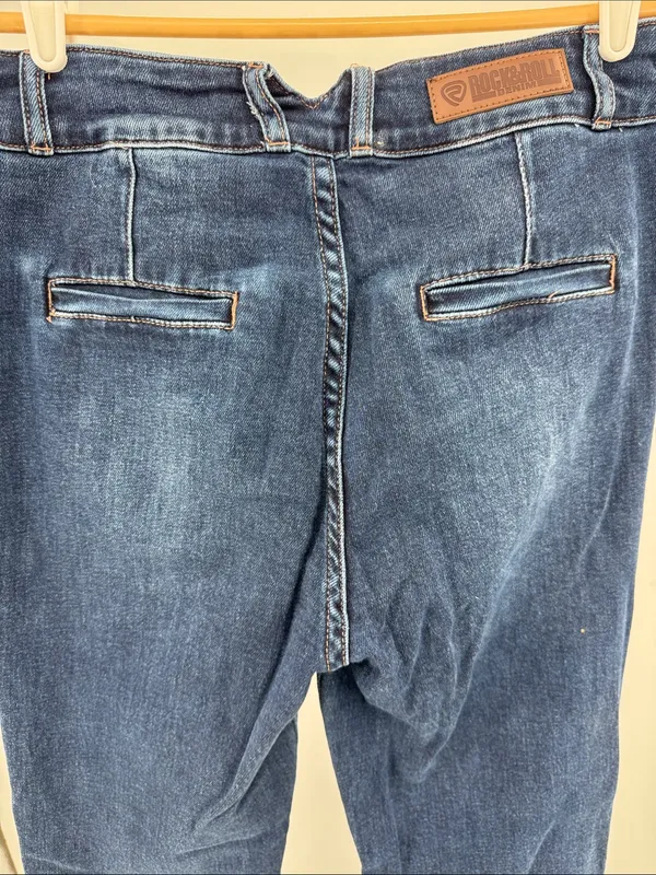 Rock & Roll Denim Women's Blue Boot Cut Jeans 30x34 med wash western high rise - Image 3
