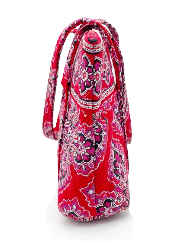 Vera Bradley Little Betsy Tote Bag Frankly Scarlet Red Pink Quilted Cotton 2008 - Image 3