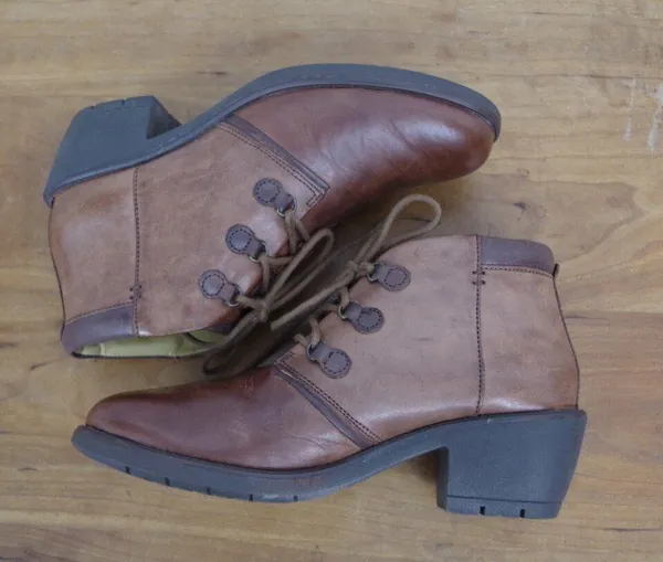 Bussola Ladies' Brown Leather Sirkka Ankle Boots Size 38 - Image 9