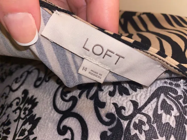 LOFT Animal Print Long Sleeve Maxi Dress Size 14 Stretch Like New - Image 10