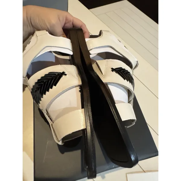 Vince Camuto Bachelen Leather Square Toe Gladiator Sandal Coconut Cream Size 8 - Image 7
