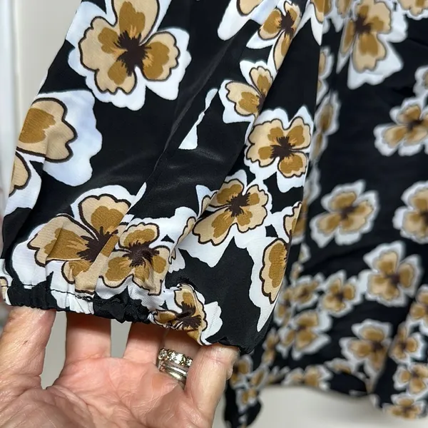 As U Wish Black and Gold Floral Mini Dress - Image 4