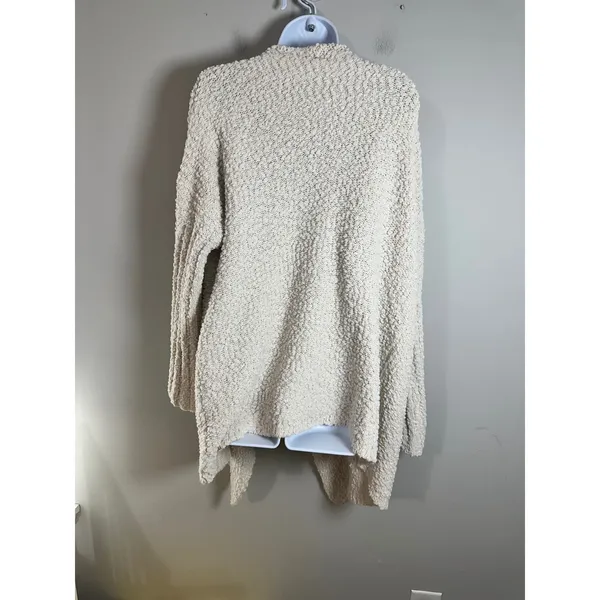 POL Women Cream Popcorn Knit Open Front Draped Cardigan‎ Sweater BST573 Large - Image 5