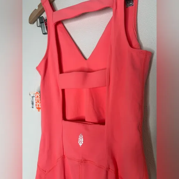 FP Movement Jumpsuit Spandex Never Better Strappy Back Neon Coral NWT sz XS pink - Image 6