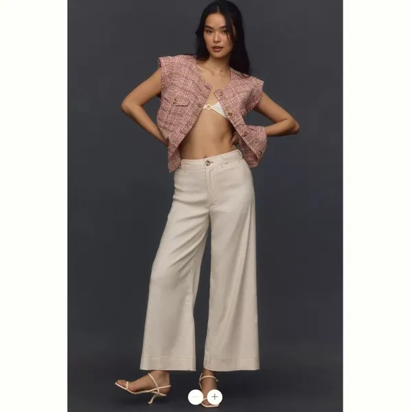 Anthropologie The Ettie High-Rise Crop Wide-Leg Pants by Maeve: Linen Edition - Image 3