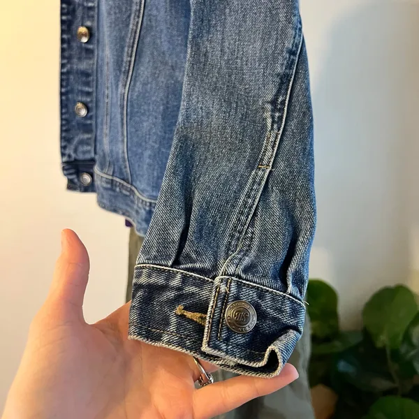 90's St. John's Bay Blue 100% Dark Wash Cotton Denim Boxy Jacket Size Medium - Image 3