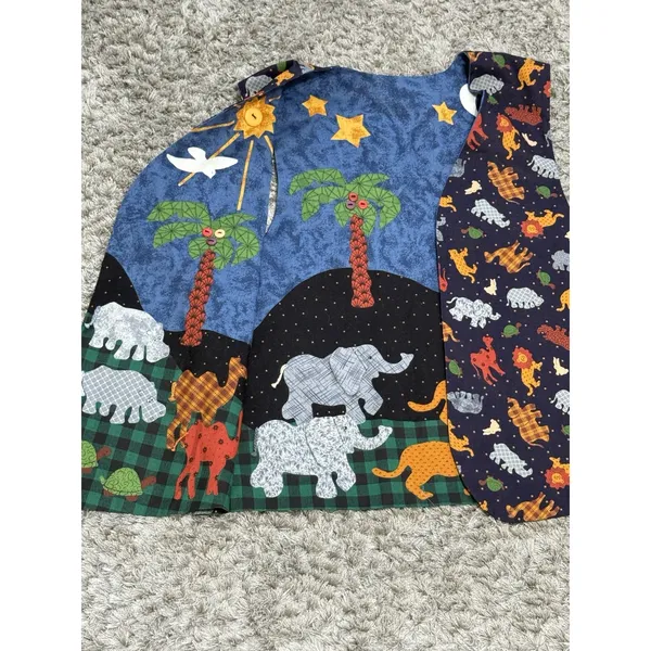 Vintage 90s Handmade Noah’s Ark Patchwork Reversible Vest Women’s Size L Boho - Image 10