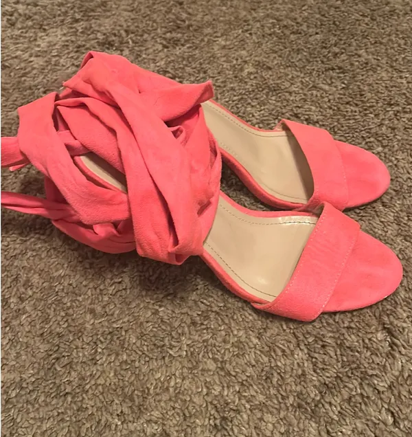 Amazon Hot Pink Heels Lace-Up - Image 2