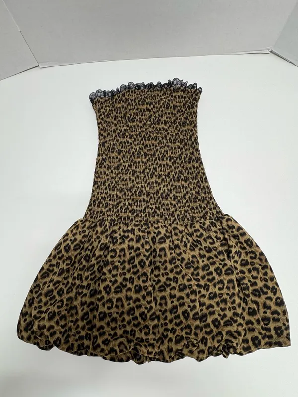 Sky to Moon Leopard Print‎ Strapless Tube Dress - Size S. - Image 4