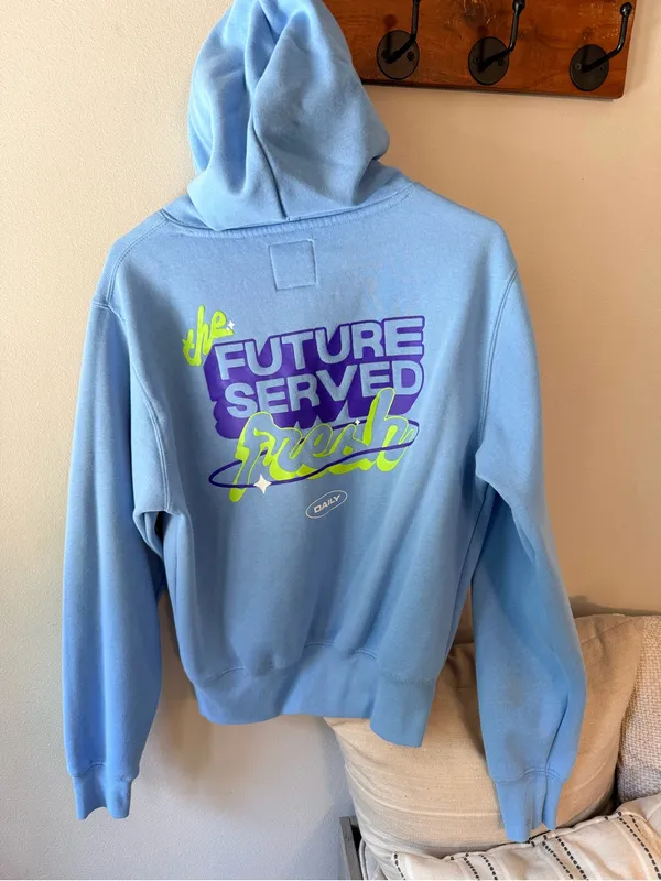 Poppi x Target Light Blue Graphic Hoodie Women’s Small - Image 11