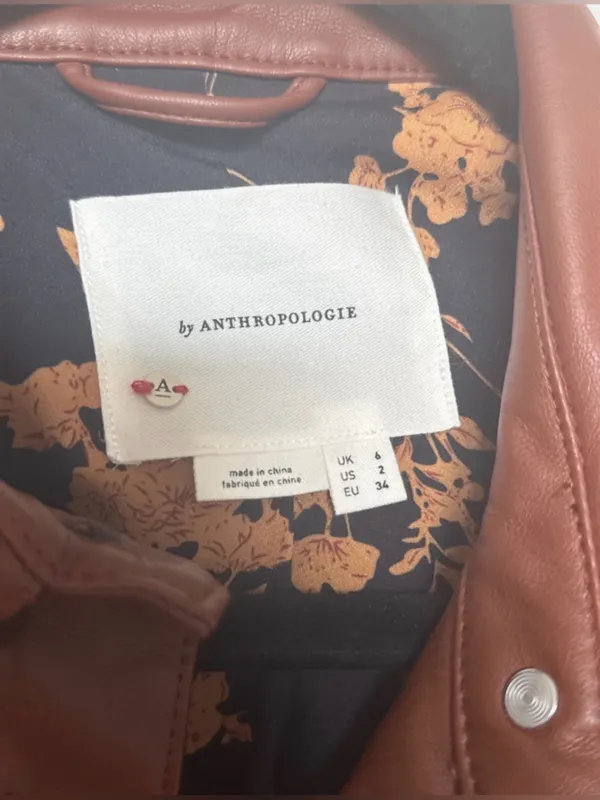 Anthropologie Faux Leather Corset Puff-Sleeve Jacket - Image 9