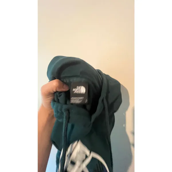 The North Face Women's Large Green Pullover Hoodie Plaid Logo Graphic Sweatshirt - Image 6