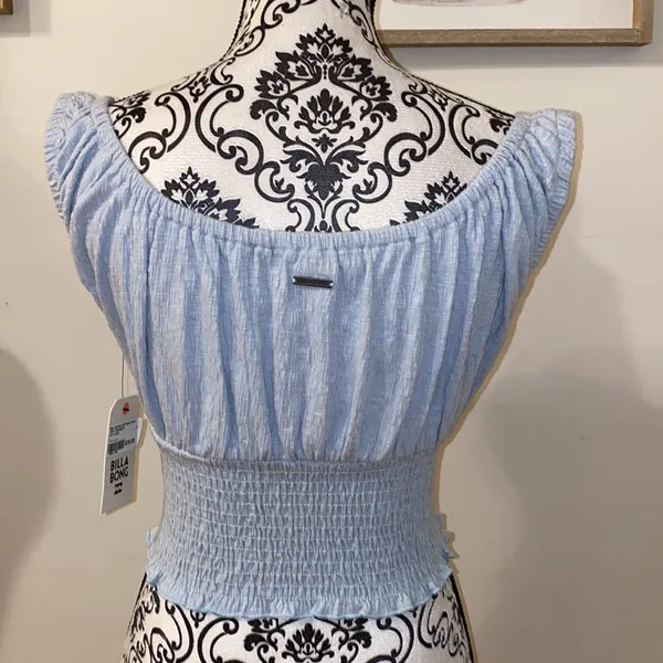 NWT!! Billabong Baby Blue Get Away Crop Top Size Large - Image 7