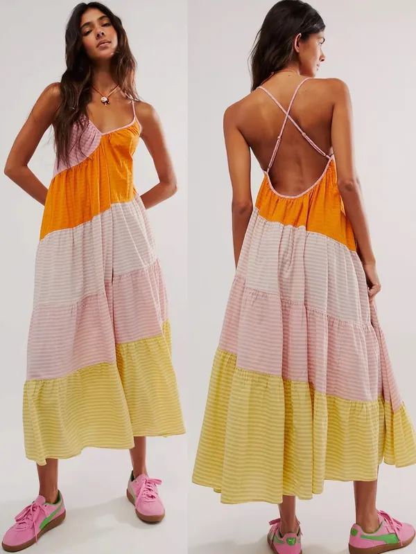 Free People Bohemian Beach Summer What Love Is Maxi Dress Size Large Sundress - Image 2