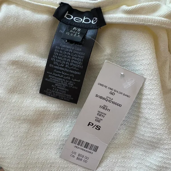 Bebe White  Y2K One Shoulder Dress - Image 6