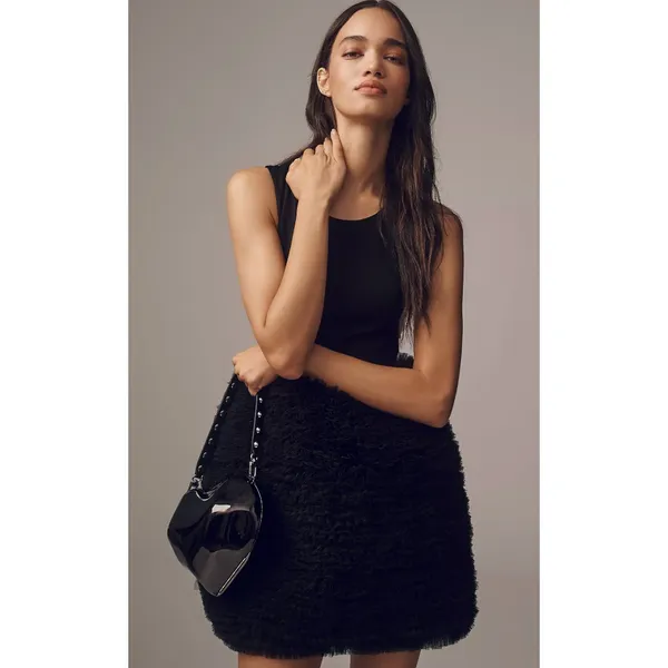 HUTCH Twofer Black Satin Tulle Mini Dress Size XXS NWT - Image 2