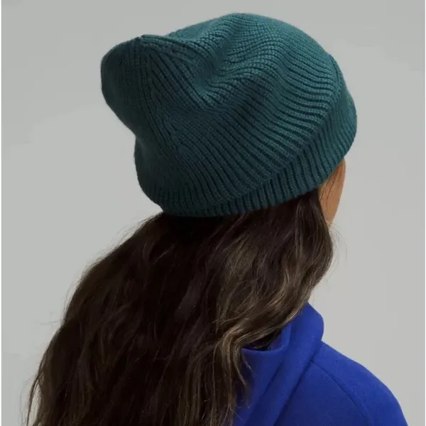 Ribbed Merino Wool Knit Beanie Winter Hat Green Jasper Nwt - Image 3
