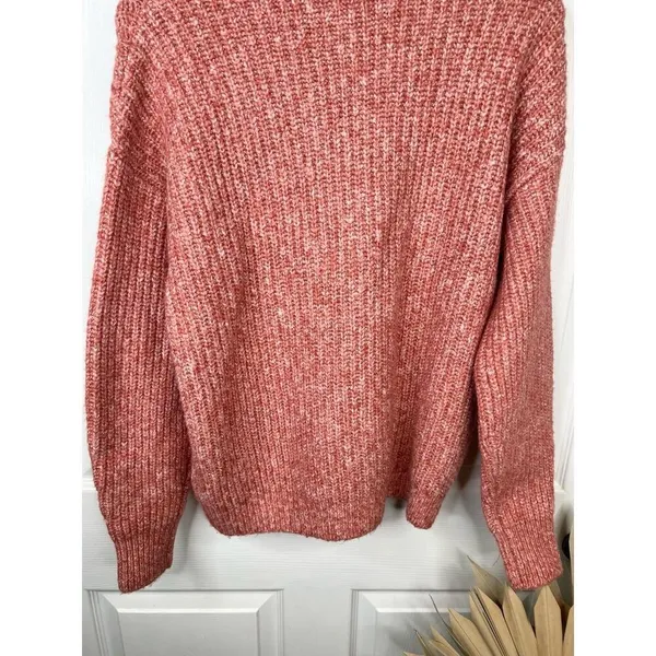 Caslon Pink Mauve Cable Knit Long Sleeve Turtleneck Sweater Size Small - Image 7