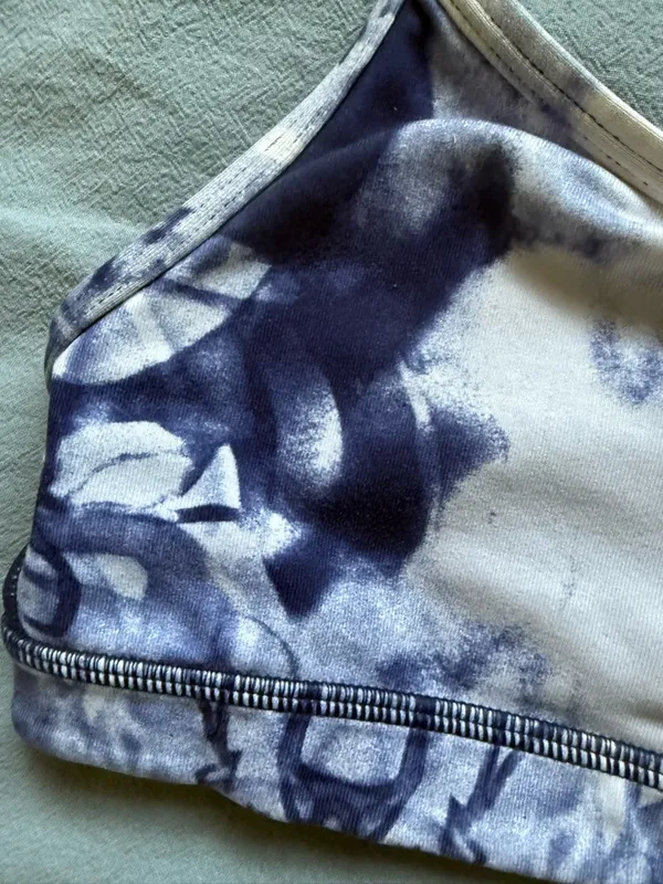 lululemon athletica Navy and White Floral Tie-Dye Sports Bra - Image 2